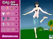 Девушка Dressup летания